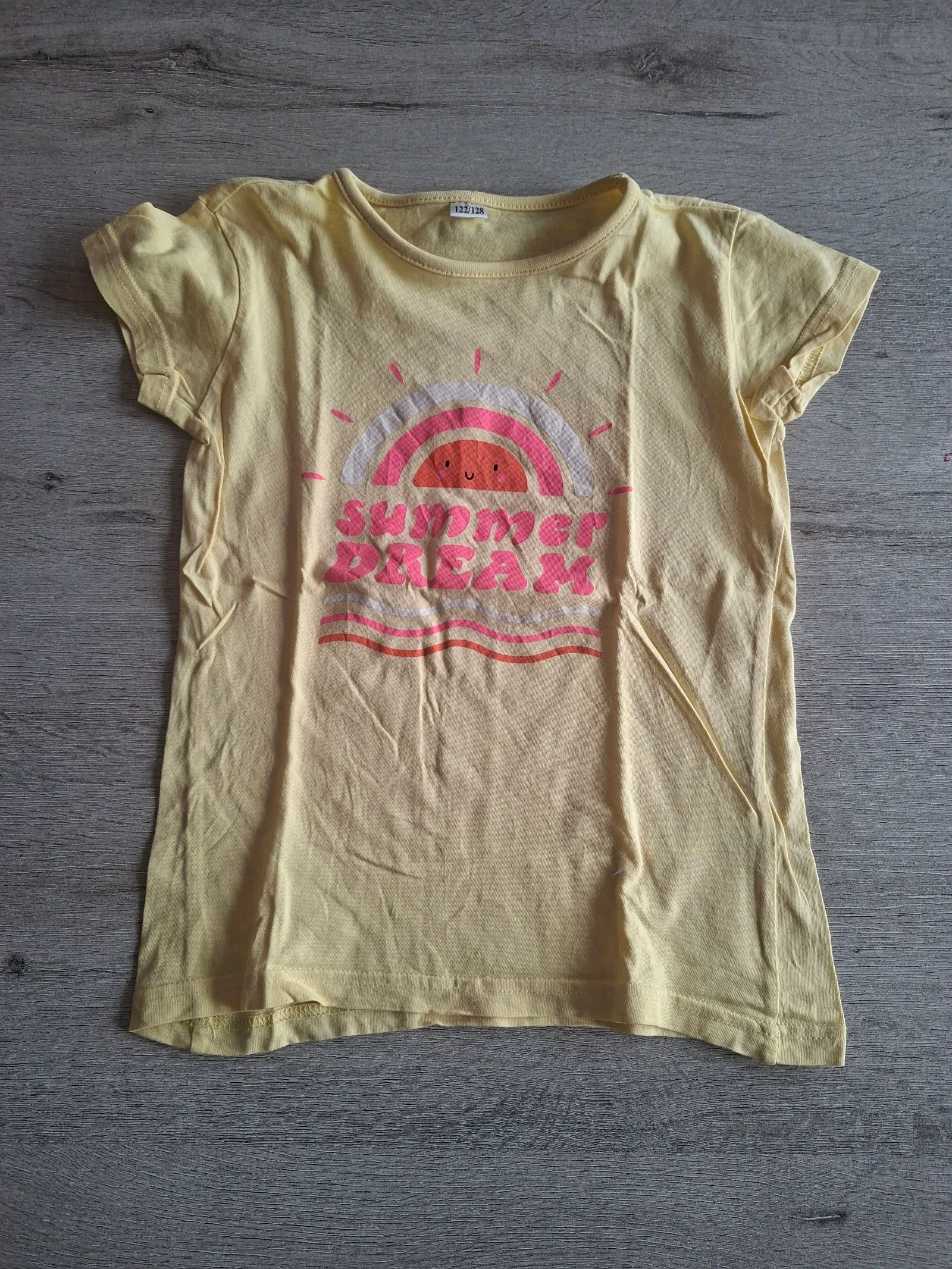 🌷F3-28🌷T-shirt fille Zeeman – "Summer Dream" – Jaune pastel – Taille 122/128 (7/8 ans)🌷 – photo 2
